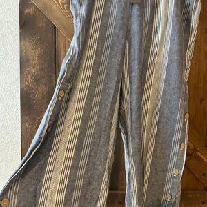 J Jill Linen Coastal BeachCore Cropped Womens Pull on Wide Leg Pants 2X NWT